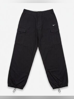 Nike SB Black Cargo Pants with White Swoosh